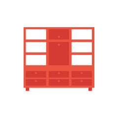 wooden cupboard furniture isolated icon