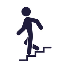 silhouette human going down the stairs signal