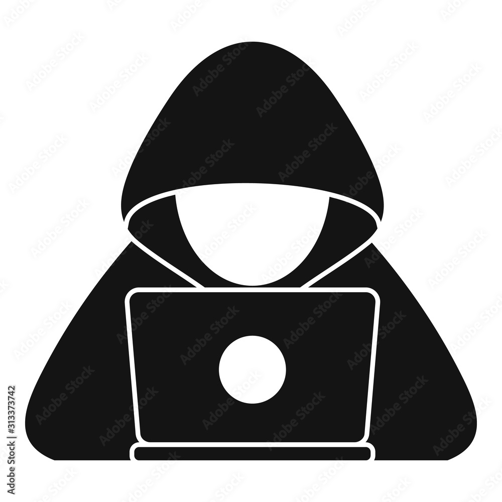 Poster cyber hacker icon. simple illustration of cyber hacker vector icon for web design isolated on white 