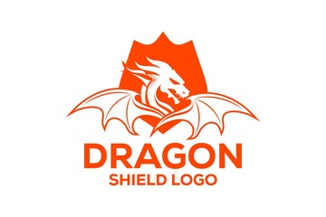 Dragon Shield Logo Icon, Dragon Logo Template, Dragon logo Vector illustration