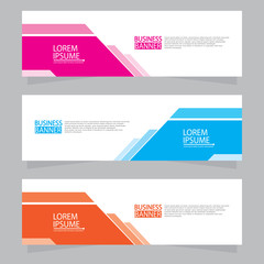 Vector abstract design web banner template. Web Design Elements - Header Design. Abstract geometric web banner template on grey background.Modern banner.  W