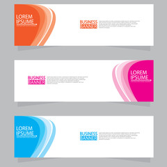 Vector abstract design web banner template. Web Design Elements - Header Design. Abstract geometric web banner template on grey background.Modern banner.  W