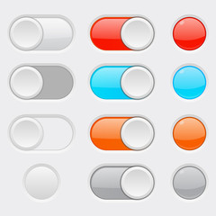 Toggle switch colored web buttons
