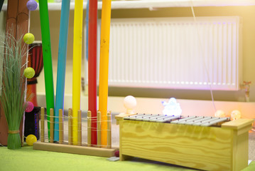 Musical instruments in a children's room