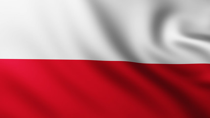 Large Flag of Poland background in the wind