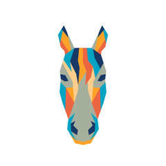 Geometric polygonal horse. Abstract colorful animal head. Vector illustration.