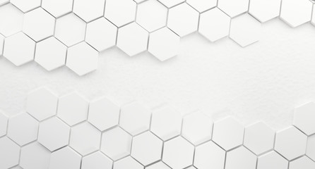 hexagons background white. 3d-illustration