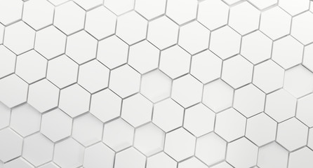 hexagons background white. 3d-illustration