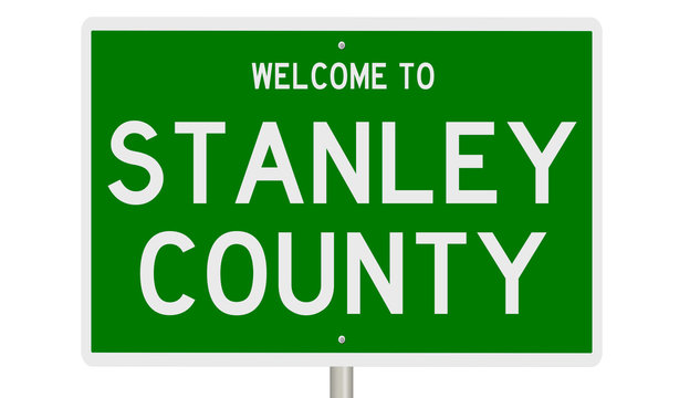 Rendering Of A Green 3d Highway Sign For Stanley County