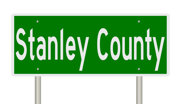 Rendering Of A Green 3d Highway Sign For Stanley County