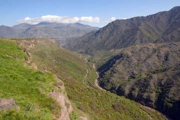 Fototapeta na wymiar Debed River Gorge. View from Adzun village. Lori Region, Armenia.