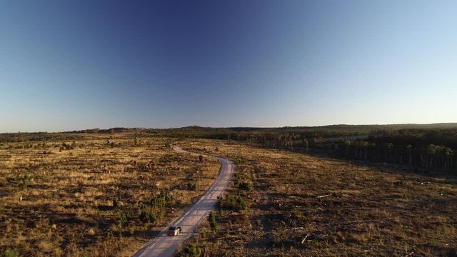 Rally Car driving along dirt road, Sydney, Australia