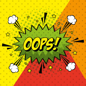 Oops Expression Sign Pop Art Style Vector Illustration Design