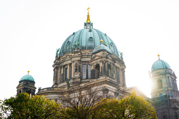 Fototapeta premium view on berlin dome at sunrise 