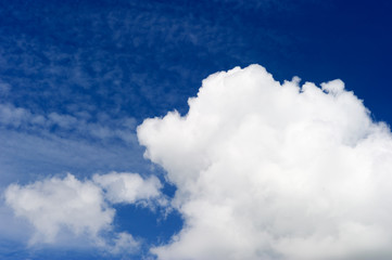 Blue sky and clouds, beautiful nature in winter