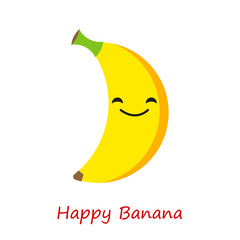 Banner. Banana Emotions. Cute cartoon. Vector illustration for web design or print.