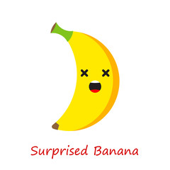 Banner. Banana Emotions. Cute cartoon. Vector illustration for web design or print.