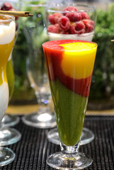 Colorful cocktail of fruits and vegetables. Healthy diet