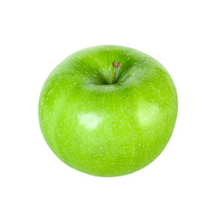 Green apple isolated on white background. Healthy food.