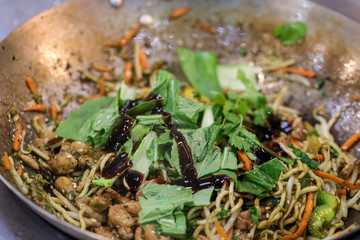 Chicken chow mein a popular oriental dish available at chinese restaurants