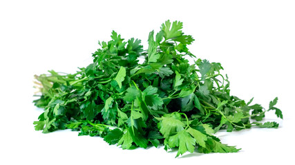 Fresh parsley isolated on white background. Vegetable.