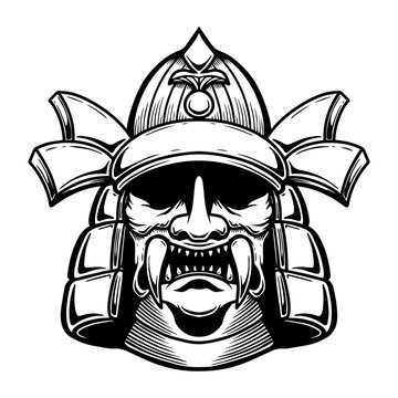 recommend clip art: Illustration of japan samurai warrior. Design element for poster, card, banner, sign, emblem. Vector illustration