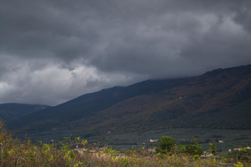 Fototapeta premium landscape with mountains and clouds