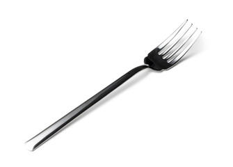 Silver cutlery fork isolated on white background