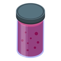 Berry jam jar icon. Isometric of berry jam jar vector icon for web design isolated on white background