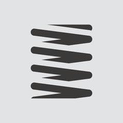 metal spring icon isolated of flat style. Vector illustration.