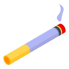 Burning cigarette icon. Isometric of burning cigarette vector icon for web design isolated on white background