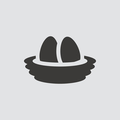 Nest icon isolated of flat style. Vector illustration.