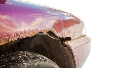 car rust in detail. rusty fender