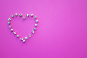 heart for an inscription, mock-up put on Valentine's Day, heart on a pink background