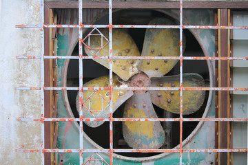 rusty fan in the factory