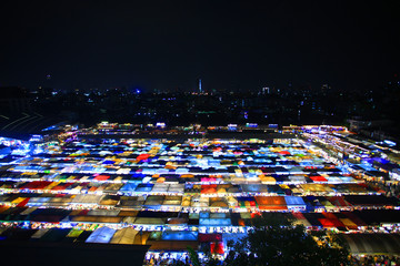 ratchada train market , night market in bangkok at night