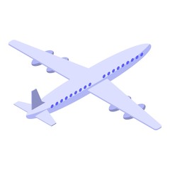 Airplane travel icon. Isometric of airplane travel vector icon for web design isolated on white background