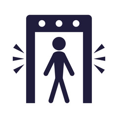 silhouette human in metal detector door