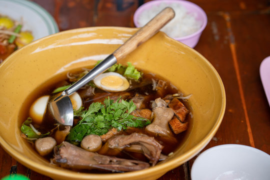 Thai beef noodles soup