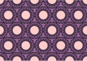 Violet seamless graphic round ornament background