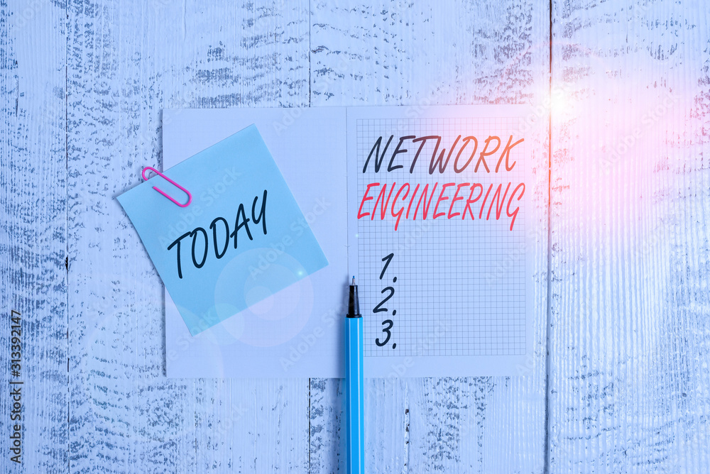Poster writing note showing network engineering. business concept for field concerned with internetworking 