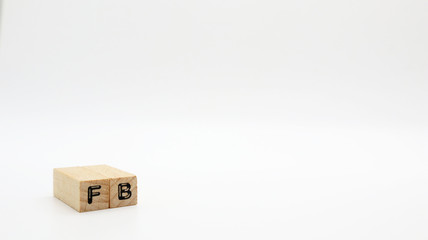 TOKYO, JAPAN. 2020 Jan 5th. Wooden Text Block of FB on Isolated Background