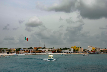 The waterfront at San Miguel on Cozumel, Mexico
