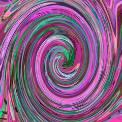 Colorful abstract pink spiral. The dabbing technique near the edges gives a soft focus effect due to the altered surface roughness of the paper.