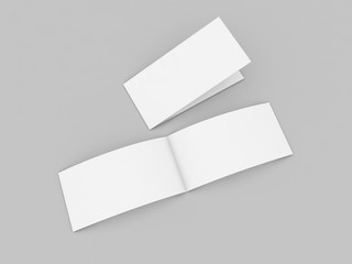 Two postcards mock up on gray background. 3d render illustration..