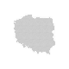 Dotted polka dot pixel particle map of Poland