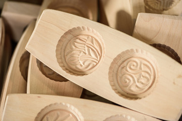 traditional Chinese wooden cake mold, the Chinese carved on the mold means: