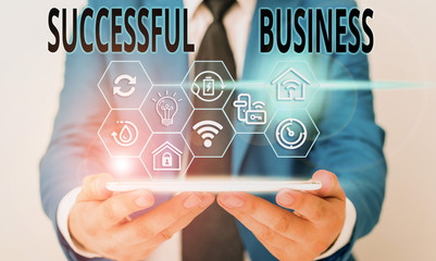Word writing text Successful Business. Business photo showcasing Achievement of goals within a...