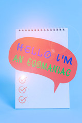 Word writing text Hello I am An Egoanalysisiac. Business photo showcasing Selfish Egocentric...