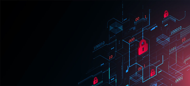 Protection background. Technology security, encode and decrypt.